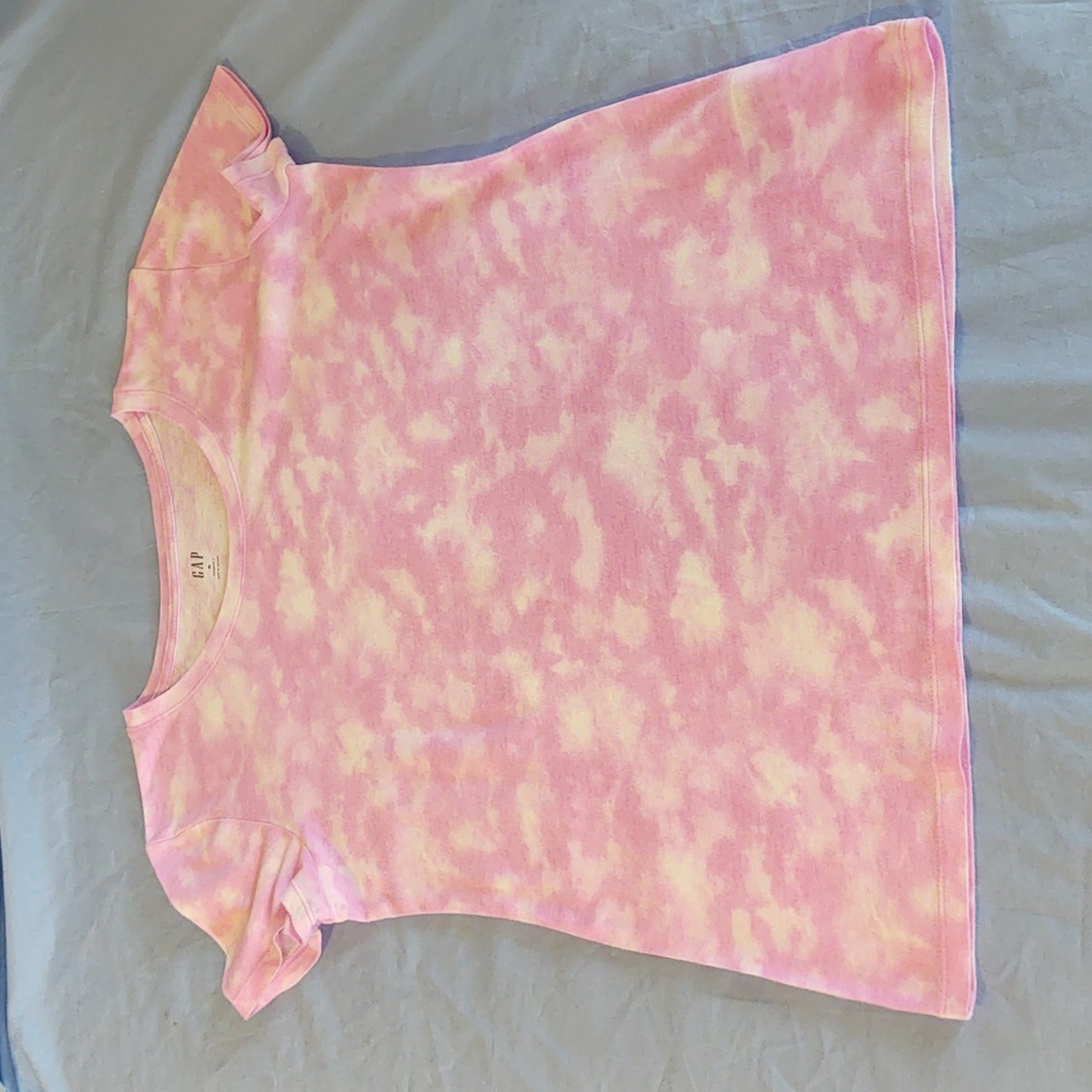 GAP Tee Medium Tie Dye Pink and White